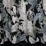 Zasłona na przelotkach 140x270 SALLY welwetowa czarna srebrna z nadrukiem botanicznym - 7