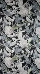 Zasłona na przelotkach 140x270 SALLY welwetowa czarna srebrna z nadrukiem botanicznym - 8