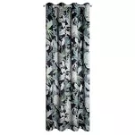 Zasłona na przelotkach 140x270 SALLY welwetowa czarna srebrna z nadrukiem botanicznym - 6