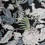 Zasłona na przelotkach 140x270 SALLY welwetowa czarna srebrna z nadrukiem botanicznym - 2