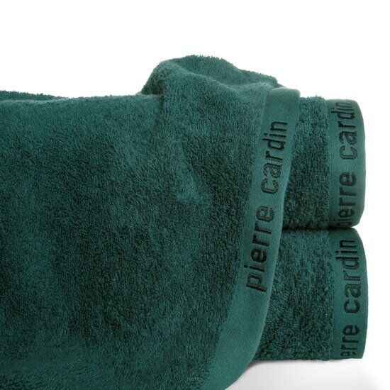 Ręcznik 50x90 EVI Pierre Cardin ciemny turkus zdobiony bordiurą w kolorze ręcznika z logo marki