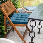 Poduszka 40x40x5 GARDEN stalowa siedzisko na krzesło pikowana z troczkami wodoodporna - 3