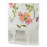 Pościel satynowa 220x200 SPRING 24 biała z wzorem roślinnym z kolekcji Classic - 5