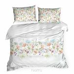 Pościel satynowa 220x200 SPRING 24 biała z wzorem roślinnym z kolekcji Classic - 7