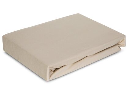 Prześcieradło z bawełny jersey 4 z elastanem z gumką beżowe 220x200