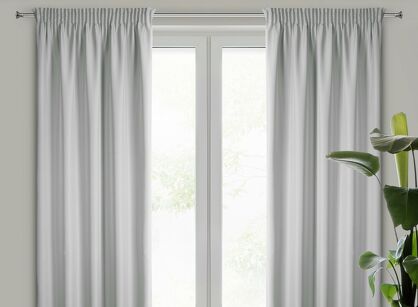Zasłona na taśmie 140x270 RITA jednokolorowa stalowa z miękkiej tkaniny