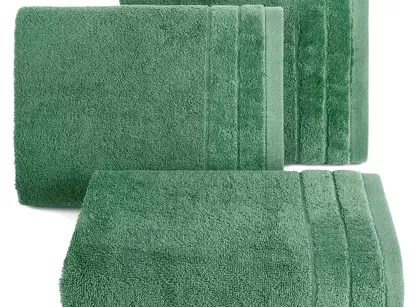Ręcznik bawełniany 50x90 DAMLA zielony gładki z subtelną bordiurą