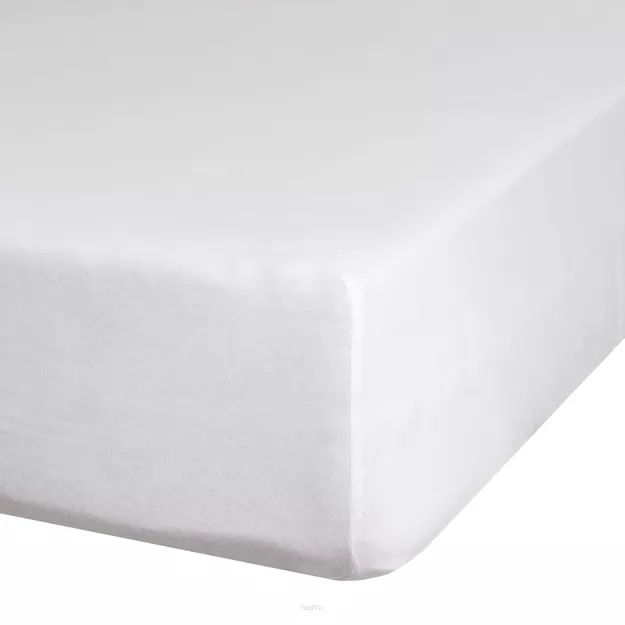 Prześcieradło z bawełny jersey z gumką białe 240x220 Design 91