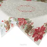 Nakładka świąteczna 100x100 1198 gobelinowa srebrzysta z gwiazdką betlejemską i połyskującą srebrną nicią - 2