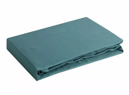 Prześcieradło z satyny bawełnianej z gumką NOVA 3 petrol 140x200