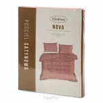 Pościel satynowa 140x200 NOVA 3 jednokolorowa gładka różowa - 4