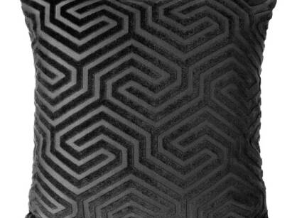 Poszewka welwetowa 40x40 INGA Pierre Cardin czarna z żakardowym geometrycznym wzorem