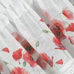 Zazdrostka gotowa w tunelu 150x30 MARI biała z etaminy z wzorem czerwonych maków i bawełnianą koronką - 5