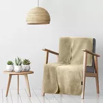 Koc na fotel jednokolorowy 70x160 TEDY jasny beż imitujący buklę - 9