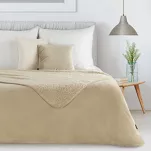 Koc na fotel jednokolorowy 70x160 TEDY jasny beż imitujący buklę - 5