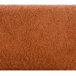 Ręcznik bawełniany 40x60 ABBIE pomarańczowy z żakardową błyszczącą bordiurą w pasy z delikatną krateczką