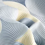 Zasłona na przelotkach 140x250 ASETA zaciemniająca srebrna z geometrycznym żółtym wzorem - 3