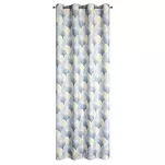 Zasłona na przelotkach 140x250 ASETA zaciemniająca srebrna z geometrycznym żółtym wzorem - 10