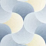 Zasłona na przelotkach 140x250 ASETA zaciemniająca srebrna z geometrycznym żółtym wzorem - 2