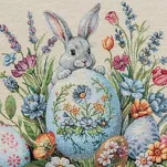 Bieżnik wielkanocny 45x140 1364 gobelinowy naturalny żółty zajączki - 4