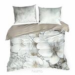 Pościel z makosatyny 160x200 DAISY Eva Minge szarobeżowa designerski wzór Premium - 3