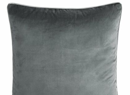 Poszewka welwetowa 60x60 GAJA 2 jednokolorowa grafitowa obszyta lamówką