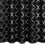 Zasłona na taśmie 140x270 MILI zaciemniająca typu dimout czarna z geometrycznym srebrnym nadrukiem - 6