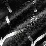 Zasłona na taśmie 140x270 MILI zaciemniająca typu dimout czarna z geometrycznym srebrnym nadrukiem - 3