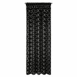 Zasłona na taśmie 140x270 MILI zaciemniająca typu dimout czarna z geometrycznym srebrnym nadrukiem - 12