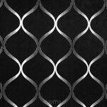 Zasłona na taśmie 140x270 MILI zaciemniająca typu dimout czarna z geometrycznym srebrnym nadrukiem - 2