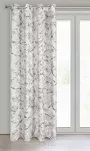Zasłona na przelotkach 140x250 ODETA welwetowa biała z szampańskim nadrukiem liści - 5