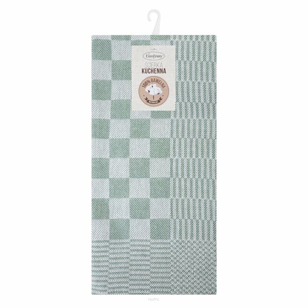 Komplet ścierek kuchennych 2x50x70 MAURO zielone w kratkę z bawełny