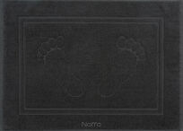 Dywanik bawełniany 50x70 SAMMY czarny jednokolorowy z wzorem stóp - 4