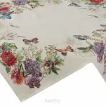 Nakładka gobelinowa 100x100 SPRING naturalna czerwona z nadrukiem letnich kwiatów i motyli - 4