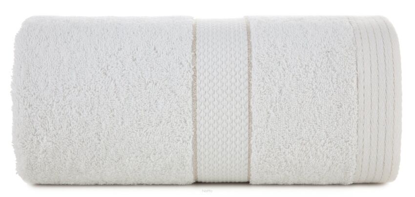 Ręcznik bawełniany 30x50 BARI biały z bordiurą z metaliczną nicią