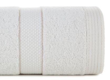 Ręcznik bawełniany 30x50 BARI biały z bordiurą z metaliczną nicią