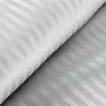 Pościel satynowa 160x200 VERA jednokolorowa gładka srebrna w prążki - 6