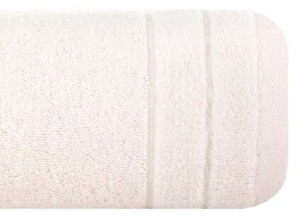 Ręcznik bawełniany 70x140 DAMLA jasny róż gładki z subtelną bordiurą