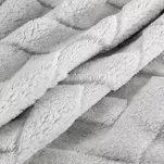 Koc 200x220 CARO srebrny puszysty typu flano z wytłaczanym wzorem Design 91 - 3