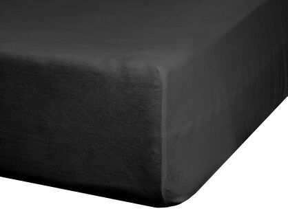 Prześcieradło z satyny bawełnianej z gumką NOVA 3 czarne 160x200