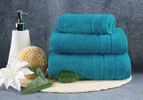 Ręcznik bawełniany 70x140 DAMLA zielony gładki z subtelną bordiurą 500 g/m2 - 7