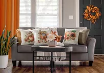 Poszewka welwetowa 45x45 MADIE 2 jednokolorowa ciemny beż - 3