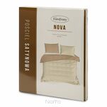 Pościel satynowa 140x200 NOVA 3 dwukolorowa gładka kremowa beżowa - 8