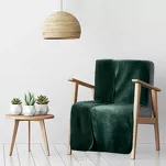 Koc na fotel jednokolorowy 70x160 TEDY ciemna zieleń imitujący buklę - 9