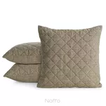 Poszewka jednokolorowa 45x45 LEN 1 ciemny beż pikowana imitująca len - 2