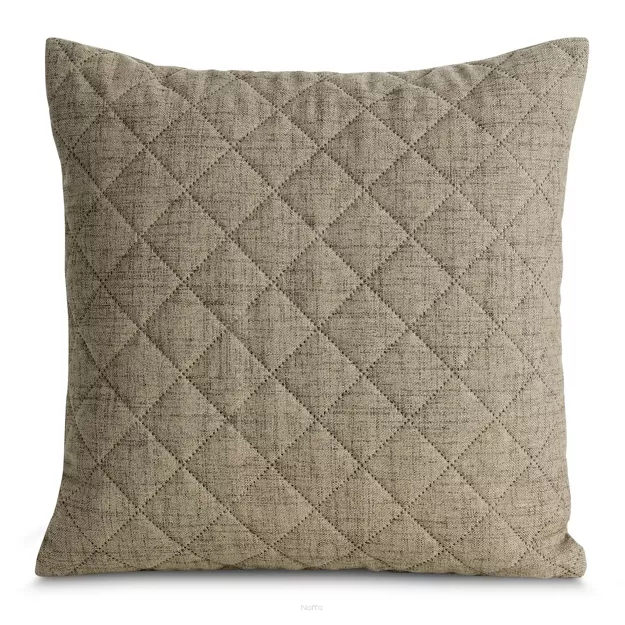 Poszewka jednokolorowa 45x45 LEN 1 ciemny beż pikowana imitująca len