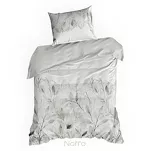 Pościel satynowa 140x200 SPRING 63 srebrna z wzorem kwiatowym z kolekcji Classic - 4