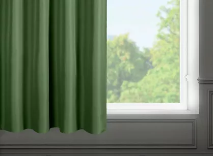 Zasłona na taśmie 140x175 RITA jednokolorowa ciemna zieleń z miękkiej tkaniny