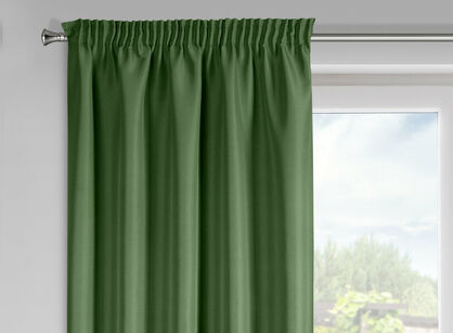 Zasłona na taśmie 140x175 RITA jednokolorowa ciemna zieleń z miękkiej tkaniny