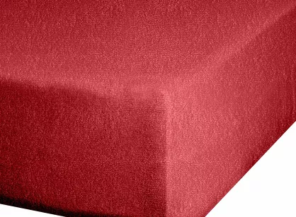 Prześcieradło z bawełny frotte z gumką czerwone 180x200 Design 91